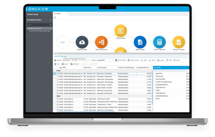 Longview Transfer Pricing Screenshot