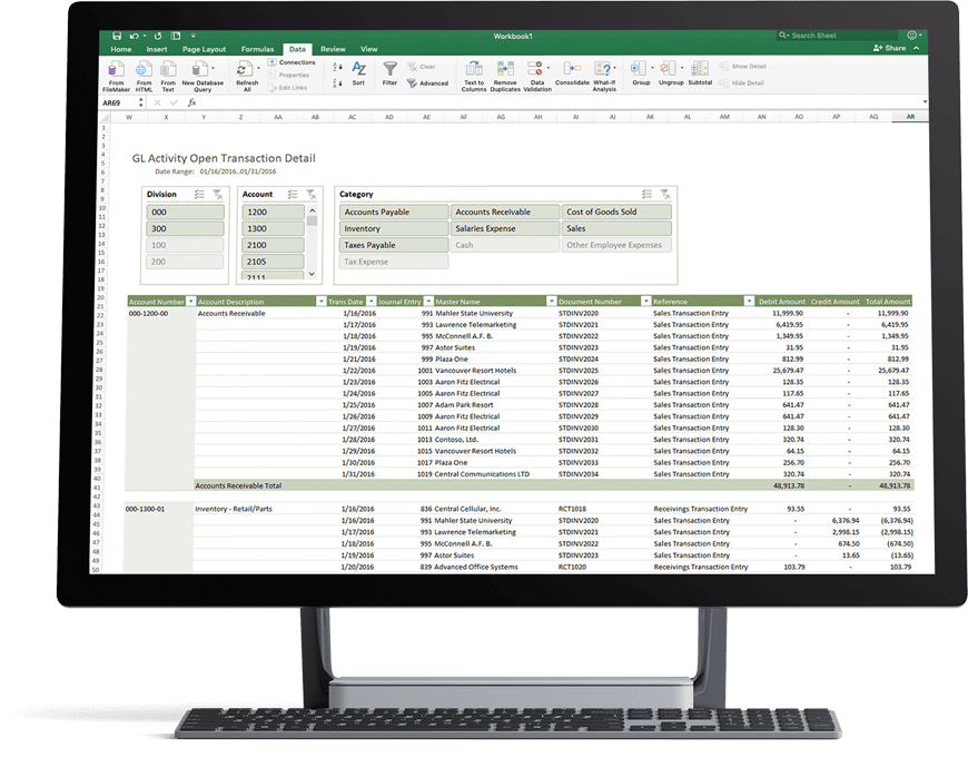 Logiciel de rapports financiers pour Excel